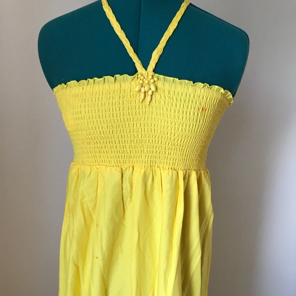 SOLDYellow long comfy mermaid summer dress sz M - Picture 2 of 5